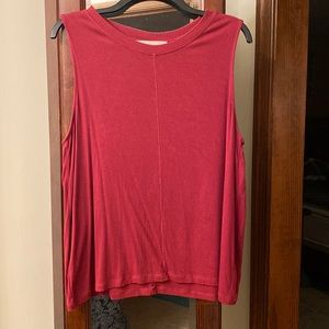 Sleeveless Loft red top